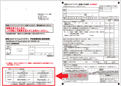 新型コロナウイルスワクチン接種券を受け取った方へ