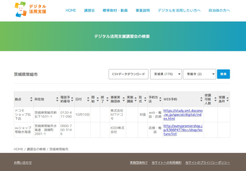 デジタル活用支援講習会の検索イメージ