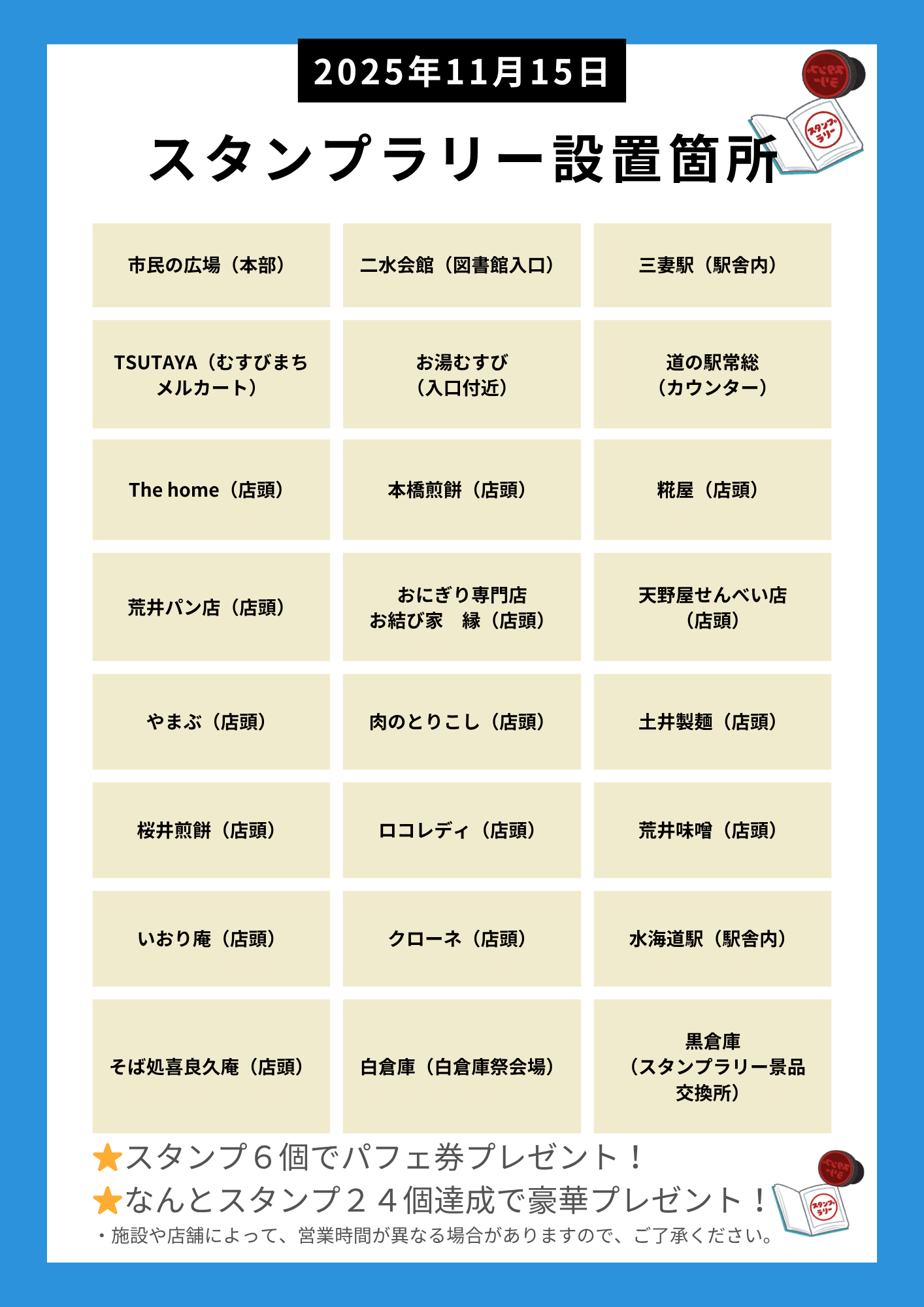 スタンプ設置箇所