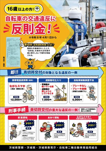 （16歳以上）自転車の交通違反に反則金（茨城県県警ほか）-01